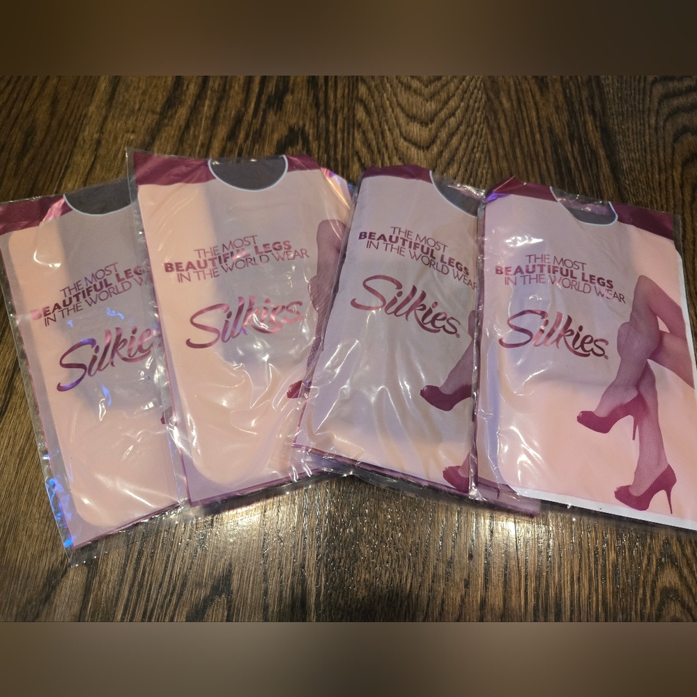 4 Lot (12 pairs) Regular Taupe Silkies Knee Hi's Sandlefoot Toe SEALED NWT